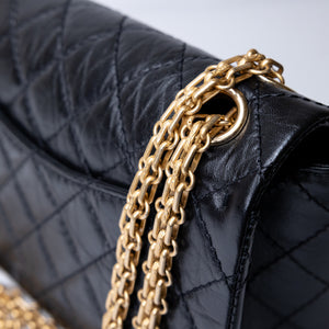 CHANEL MINI 2.55 REISSUE AGED CALFSKIN BLACK GHW