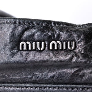 MIUMIU TOTE BAG LEATHER BLACK