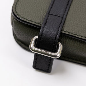 LOEWE MILITARY MESSENGER BAG CALFSKIN LEATHER KHAKI GREEN SHW