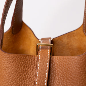 HERMES PICOTIN 18 LOCK BAG CLEMENCE GOLD GHW STAMP K