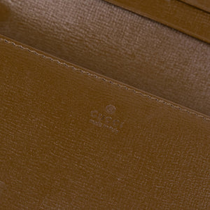 GUCCI HORSEBIT 1955 WALLET ON CHAIN GG SUPREME CANVAS BEIGE/DARK BROWN GHW