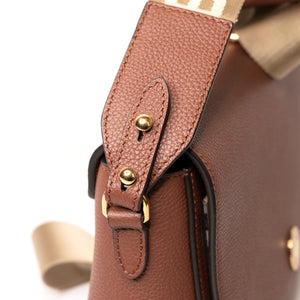 BURBERRY NOTE CROSS-BODY BAG CALFSKIN / CANVAS GHW