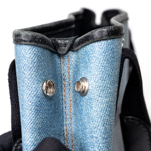 BALENCIAGA NAVY CABAS SMALL TOTE IN BLUE COATED CANVAS