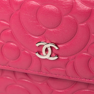 CHANEL CAMELLIA PINK LARGE FLAP WALLET