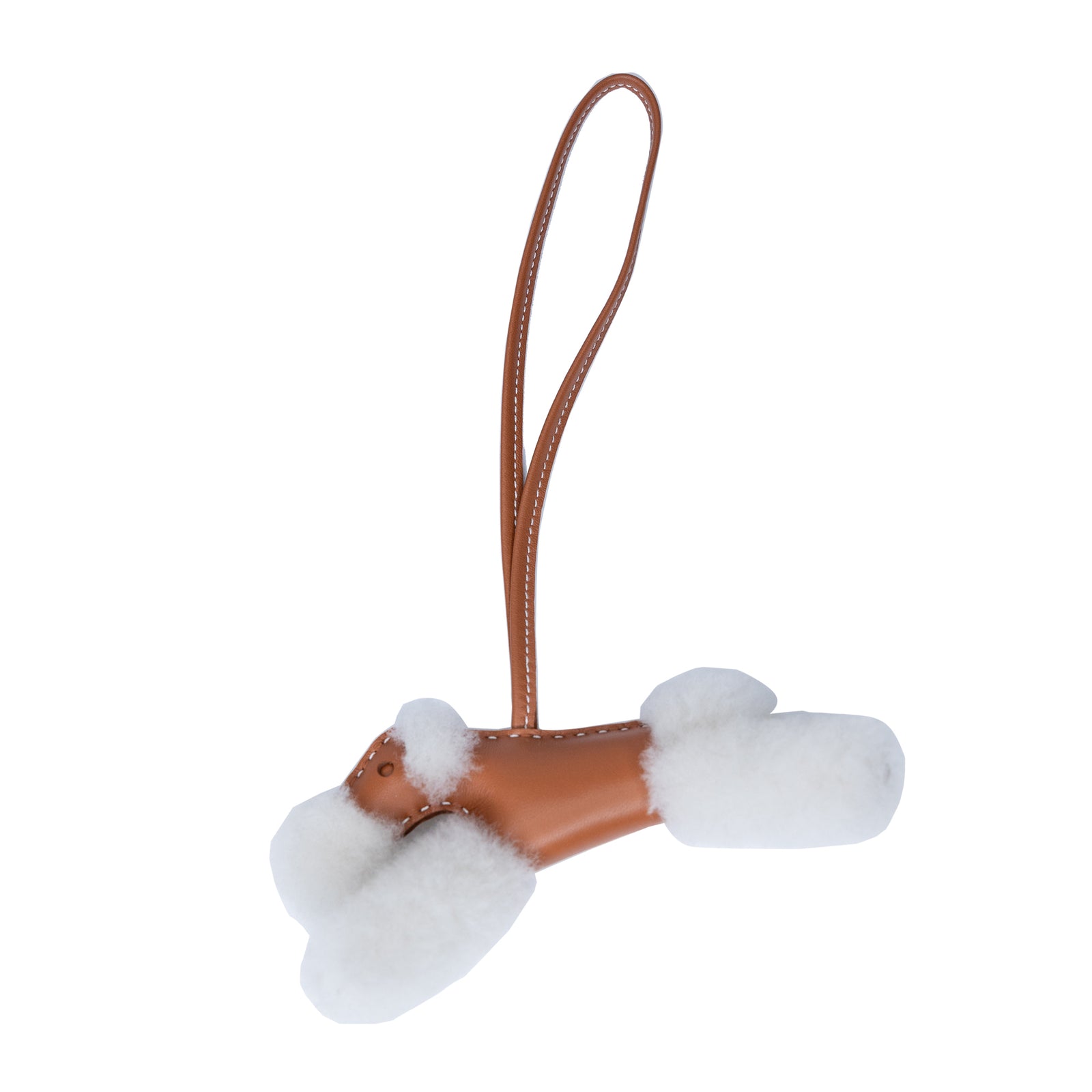 HERMES BUDDY CHARM SHEARING/LEATHER GOLD STAMP K