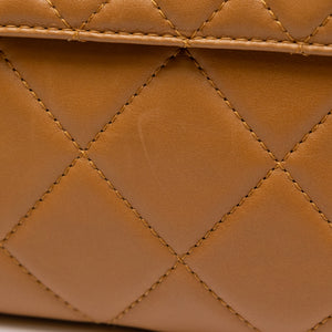 CHANEL VINTAGE FLAP BAG CARAMEL LAMBSKIN SHW