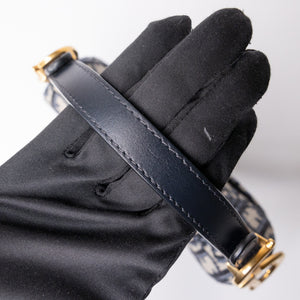 CHRISTIAN DIOR MINI SADDLE BLUE OBLIQUE GHW WITH STRAP