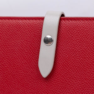 CELINE LARGE MULTIFUNCTION WALLET BICOLOR POP RED GREY METAL FITTING