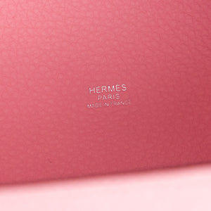 HERMES PICOTIN 18 LOCK BAG CLEMENCE 3Q ROSE SAKURA STAMP W SHW