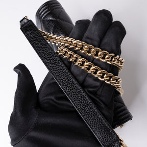 CHANEL BOY WALLET ON CHAIN CAVIAR BLACK GHW