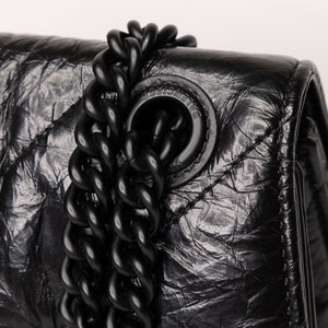 BALENCIAGA CRUSH SMALL CHAIN BAG SO BLACK