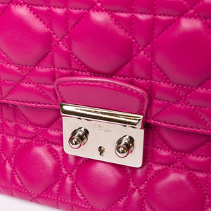 CHRISTIAN DIOR MISS DIOR SHOULDER BAG LAMBSKIN HOT PINK