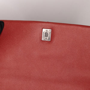 CHANEL MEDIUM COCO HANDLE FLAP BAG RED CAVIAR LEATHER SHW