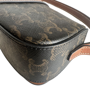 CELINE CLUTCH ON STRAP TABOU IN TRIOMPHE CANVAS AND CALFSKIN