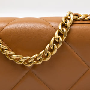 CHANEL 19 WALLET ON CHAIN LAMBSKIN CARAMEL MULTICOLOUR HARDWARE(MICROCHIP))