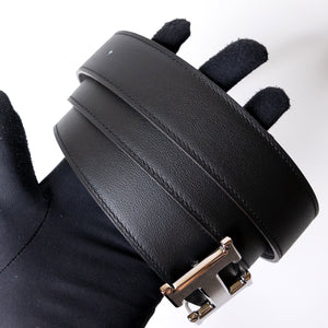 HERMES SIZE 100 H BELT BUCKEL REVERSIBLE BELT BLACK