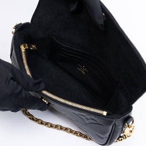 LOUIS VUITTON IVY WALLET ON CHAIN MONOGRAM EMPREINTE LEATHER BLACK GHW