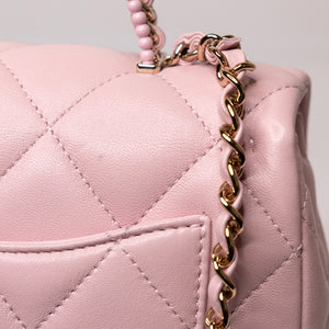 CHANEL 25P TOP HANDLE MINI FLAP BAG （MICROCHIP)