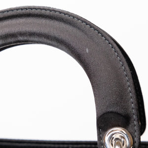 CHRISTIAN DIOR MINI LADY DIOR SATIN CRYSTAL BLACK SHW