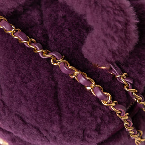 CHANEL TOP HANDLE SMALL VANITY CASE SHEARLING PURPLE GHW (MICROCHIP)