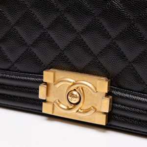 CHANEL LEBOY SMALL BLACK CAVIAR LEATHER GHW