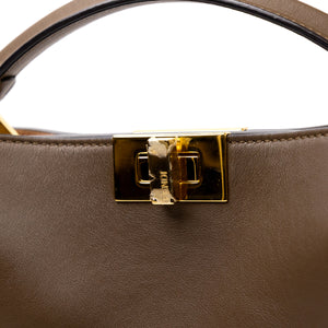 FENDI SMALL PEEKABOO BAG BROWN CALFSKIN LEATHER GHW