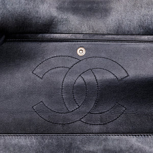 CHANEL JUMBO CLASSIC DOUBLE FLAP BAG PATENT BLACK SHW