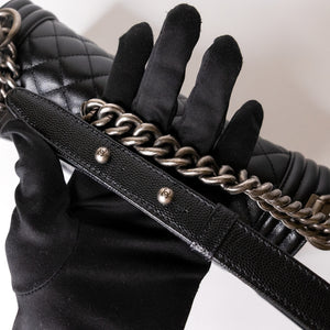 CHANEL LEBOY MEDIUM BLACK CAVIAR LEATHER GHW