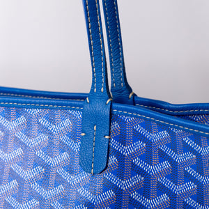 GOYARD ARTOIS GM TOTE BAG GOYARDINE CANVAS/CALFSKIN BLUE SHW