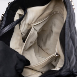 CHANEL CHAIN AROUND HOBO BAG BLACK LAMBSKIN SHW