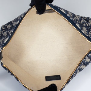 CHRISTIAN DIOR MEDIUM DIORTRAVAL NOMAD POUCH BLUE OBLIQUE