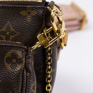 LOUIS VUITTON MULTI POCHETTE ACCESSORIES ROSE MONOGRAM CANVAS GHW