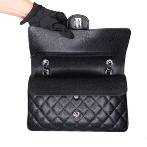 CHANEL CLASSIC FLAP MEDIUM BLACK CAVIAR LEATHER SHW