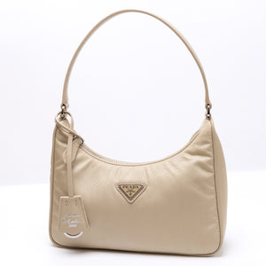 PRADA RE-EDDITION 2005 RE-NYLON SAFFIANO MINI BAG BEIGE SHW