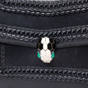 BVLGARI SERPENTI FOREVER SHOULDER BAG BLACK CALF SKIN