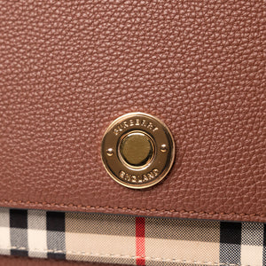 BURBERRY NOTE CROSS-BODY BAG CALFSKIN / CANVAS GHW