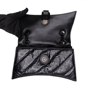 BALENCIAGA CRUSH SMALL CHAIN BAG SO BLACK