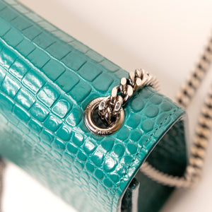 SAINT LAURENT SMALL KATE BAG WITH TASSEL CROC-EMBOSSED LEATHER SHW
