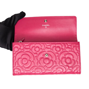 CHANEL CAMELLIA PINK LARGE FLAP WALLET