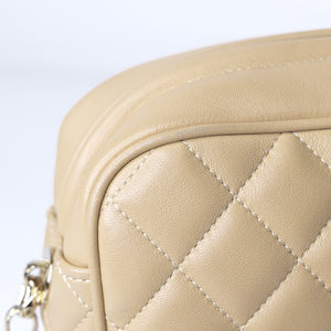 CHANEL CAMERA BAG WITH TASSEL BEIGE SHW
