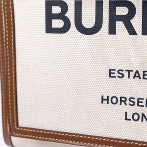 BURBERRY WORLD OF THE POCKET MEDIUM CANVAS WITH LEATHER GHW