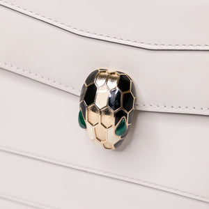 BVLGARI SEPRENTI FOREVER SHOULDER BAG WHITE GHW