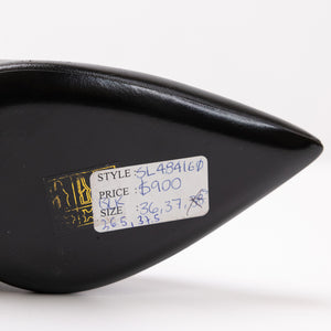 SAINT LAURENT BLACK LEATHER OPYUM PUMPS SIZE 36