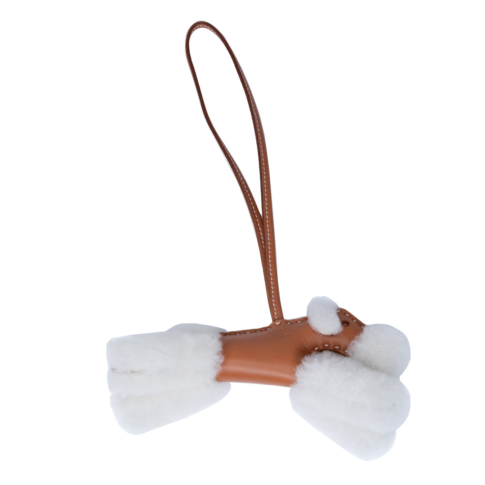 HERMES BUDDY CHARM SHEARING/LEATHER GOLD STAMP K