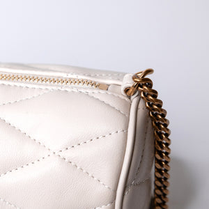 SAINT LAURENT SADE TUBE SHOULDER BAG MINI WHITE GHW