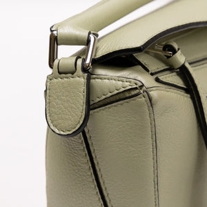 LOEWE MINI PUZZLE PEARL GREEN CALFSKIN SHW