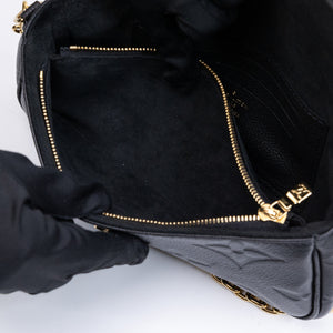 LOUIS VUITTON IVY WALLET ON CHAIN MONOGRAM EMPREINTE LEATHER BLACK GHW