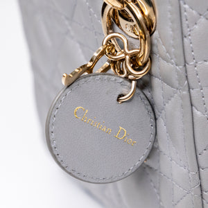 CHRISTIAN DIOR MINI LADY DIOR OPALINE GREY GHW