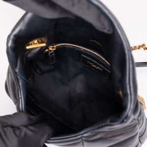 SAINT LAURENT PUFFER BAG TOY BLACK NAPPA LEATHER GHW
