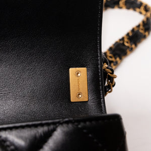 CHANEL 23K SLING SMALL FLAP BAG BLACK CALFSKIN LEATHER GHW